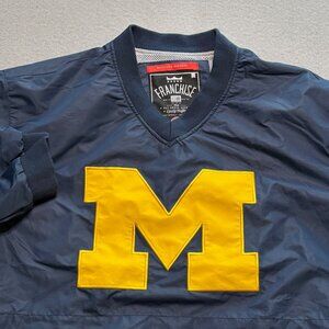 Michigan Wolverines Franchise Club Windshell Big Logo V-Neck Pullover Jacket Lrg